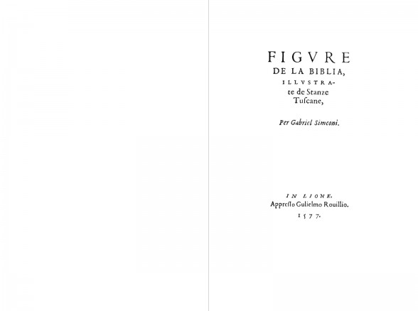 Gabriel Simeoni: Figure de la Biblia, Guillaume Rouillé, Lyons, 1577